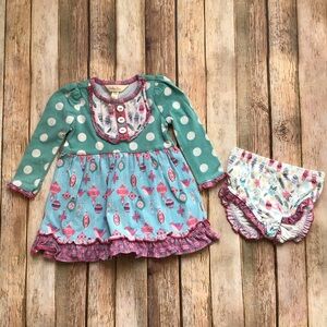 Matilda Jane Stained Glass Christmas Dress and Bloomers